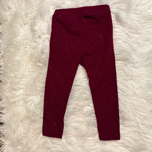 Cat & Jack Toddler Girl Size 2T Burgundy Speckled Stretch Leggings NEW - Picture 4 of 5